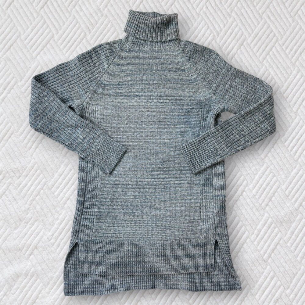 J.Crew Collection Women's XS Italian Cashmere Gray Turtleneck Sweater Dress